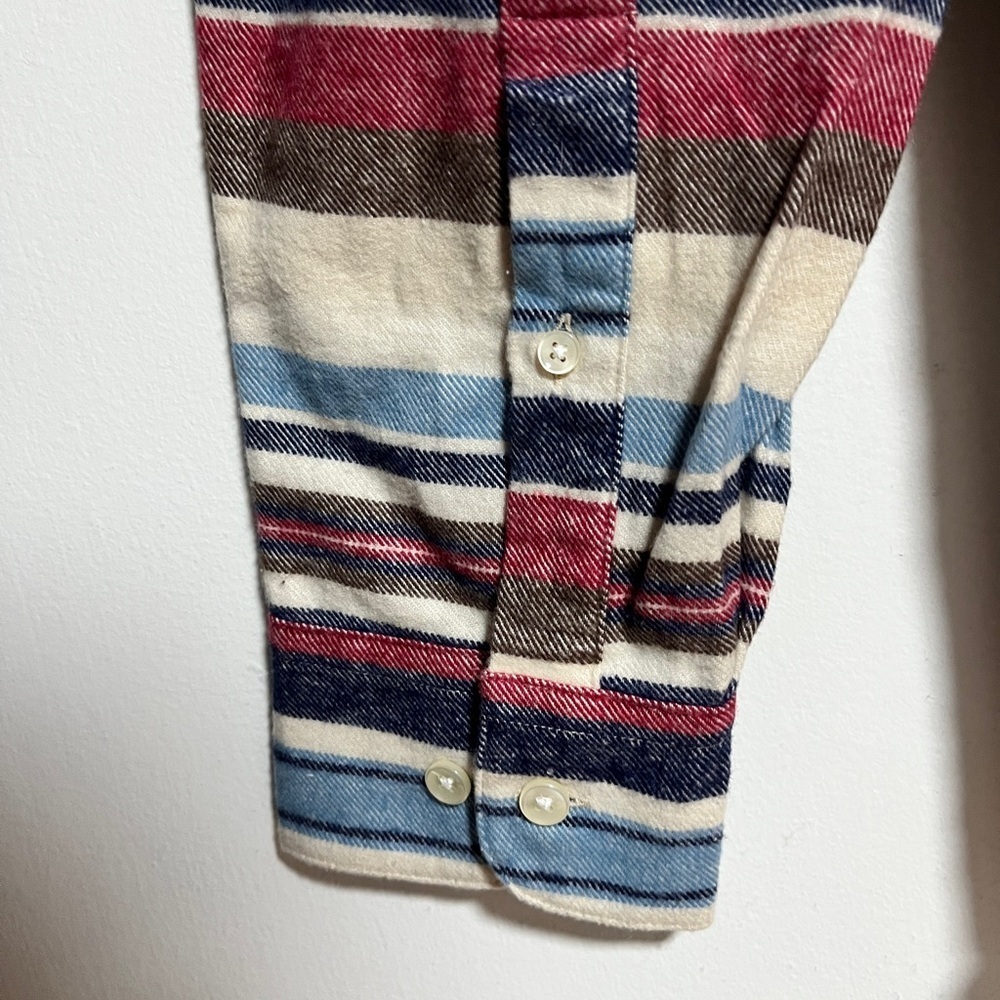 Portuguese Flannel Multicolor Striped Shirt – Size L - Picture 8 of 11